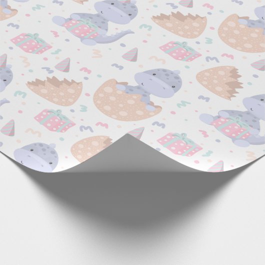Cute Dinosaurs Cadeaupapier (Hoek)
