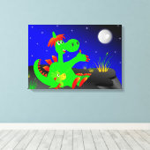 Cute Dinosaurs Canvas Afdruk (Insitu (Houten vloer))