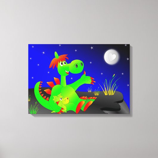 Cute Dinosaurs Canvas Afdruk (Voorkant)