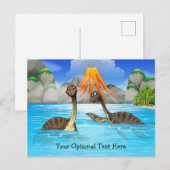 Cute Dinosaurs custom text postcard Briefkaart (Voorkant / Achterkant)