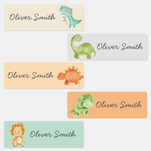 Cute Dinosaurs Day Care School Name Clothing Labels (Groep)