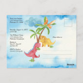 Cute Dinosaurs die Baby shower afspelen Briefkaart (Achterkant)