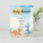 Cute Dinosaurs die Baby shower afspelen Kaart (Staand voorkant)