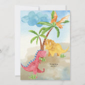 Cute Dinosaurs die Baby shower afspelen Kaart (Achterkant)