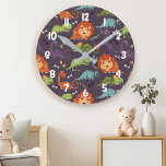 Cute Dinosaurs Dino Boys Room Decor Pattern Ronde Klok<br><div class="desc">Cute Dinosaurs Dino Boys Room Decor Pattern . Het perfecte dinosaurusbed voor jongens met dinokamerdecor.</div>