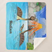 Cute Dinosaurs douanenaam blanket Sherpa Deken (Voorkant)