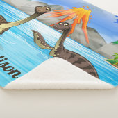 Cute Dinosaurs douanenaam blanket Sherpa Deken (3/4)