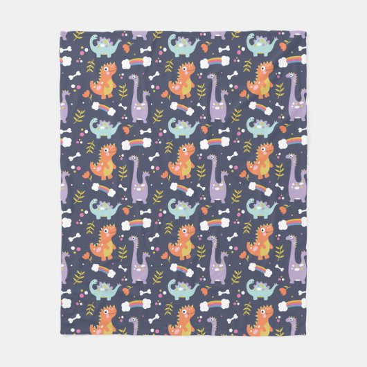 Cute Dinosaurs Fleece Deken (Voorkant)