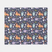 Cute Dinosaurs Fleece Deken (Voorkant (Horizontaal))