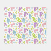 Cute Dinosaurs Fleece Deken (Voorkant (Horizontaal))