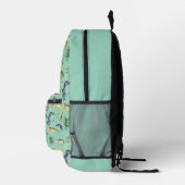 Cute Dinosaurs Green Waterverf Kinder Pattern Bedrukte Rugzak (Rechts)