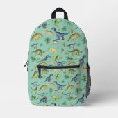 Cute Dinosaurs Green Waterverf Kinder Pattern Bedrukte Rugzak (Voorkant)