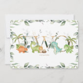 Cute Dinosaurs Greenery 2e verjaardag Twee Kaart (Achterkant)