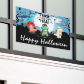 Cute Dinosaurs Halloween Party Spandoek (Buitenkant Gebouw)