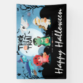 Cute Dinosaurs Halloween Party Spandoek (Verticaal)