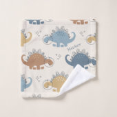 Cute Dinosaurs in Space Pattern Kinder Bathroom Ba Bad Handdoek (Wasdoekje)