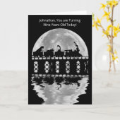 Cute Dinosaurs in Train Fantasy 9 jaar Kaart (Gele Bloem)