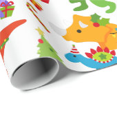 Cute Dinosaurs Kerstmis op maat Cadeaupapier (Rol Hoek)