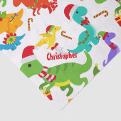 Cute Dinosaurs Kerstmis op maat Tissuepapier (Detail)
