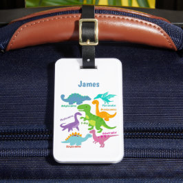 Cute Dinosaurs Kinder Gepersonaliseerd Bagagelabel