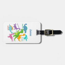 Cute Dinosaurs Kinder Gepersonaliseerd Bagagelabel