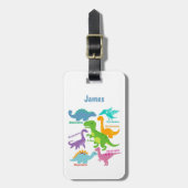 Cute Dinosaurs Kinder Gepersonaliseerd Bagagelabel (Voorkant verticaal)