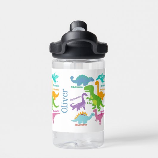 Cute Dinosaurs Kinder Gepersonaliseerd Waterfles (Achterkant)