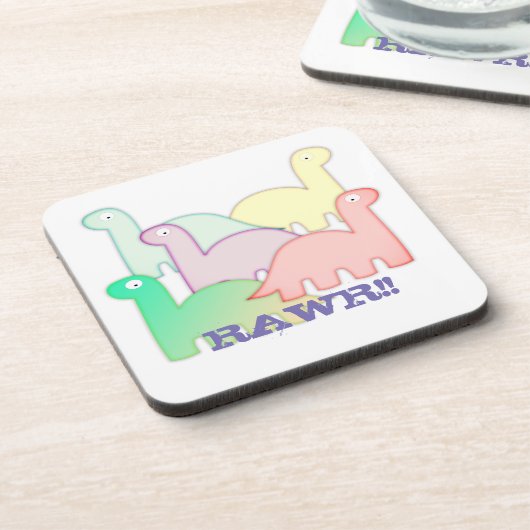 Cute Dinosaurs pastel kleurful Bier Onderzetter (Linkerzijde)