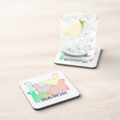 Cute Dinosaurs pastel kleurful Bier Onderzetter (Rechterzijde)