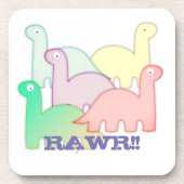 Cute Dinosaurs pastel kleurful Bier Onderzetter (Voorkant)