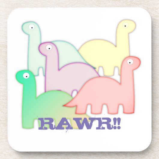 Cute Dinosaurs pastel kleurful Bier Onderzetter (Voorkant)