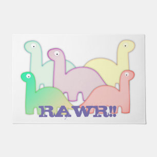 Cute Dinosaurs pastel kleurful Deurmat