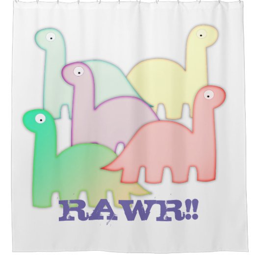 Cute Dinosaurs pastel kleurful Douchegordijn (Voorkant)