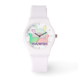 Cute Dinosaurs pastel kleurful Horloge