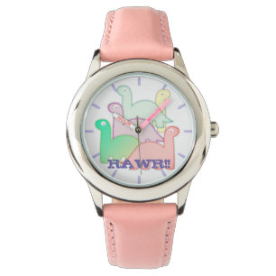 Cute Dinosaurs pastel kleurful Horloge