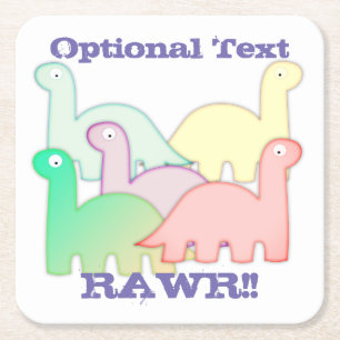 Cute Dinosaurs pastel kleurful Kartonnen Onderzetters