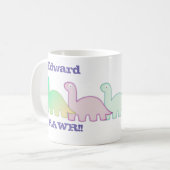 Cute Dinosaurs pastel kleurful Koffiemok (Voorkant links)