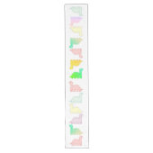 Cute Dinosaurs pastel kleurful Lange Tafelloper (Voorkant)