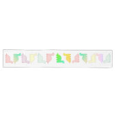 Cute Dinosaurs pastel kleurful Lange Tafelloper (Horizontaal)