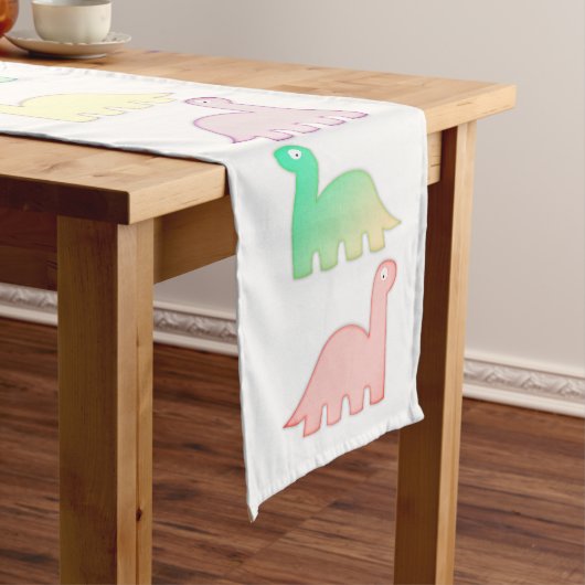 Cute Dinosaurs pastel kleurful Lange Tafelloper (Voorbeeld)