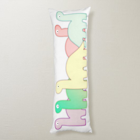 Cute Dinosaurs pastel kleurful Lichaamskussen (Achterkant (Verticaal))