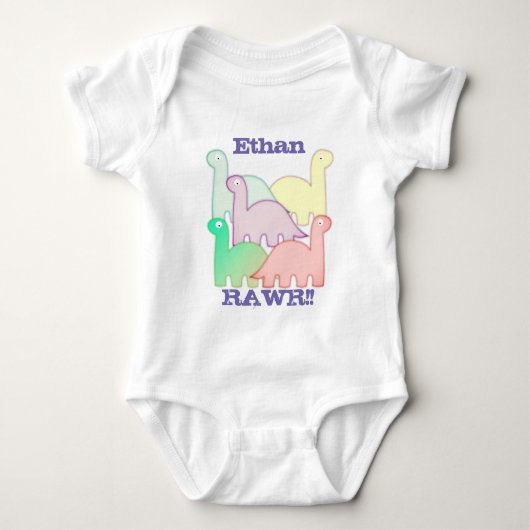 Cute Dinosaurs pastel kleurful Romper (Voorkant)