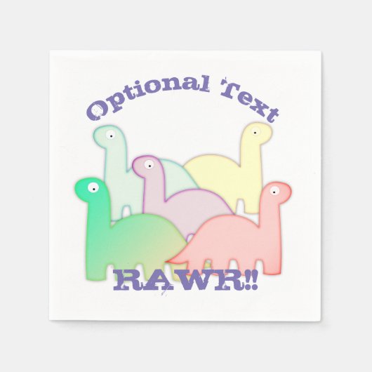 Cute Dinosaurs pastel kleurful Servet (Voorkant)