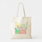 Cute Dinosaurs pastel kleurful Tote Bag (Achterkant)