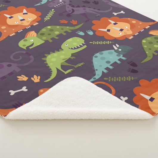 Cute Dinosaurs Pattern Boys Room Sherpa Deken (3/4)