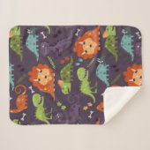 Cute Dinosaurs Pattern Boys Room Sherpa Deken (Voorkant (horizontaal))