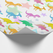 Cute Dinosaurs Pattern Cadeaupapier (Hoek)