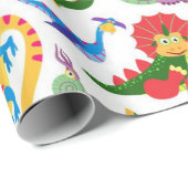Cute Dinosaurs Pattern Cadeaupapier (Rol Hoek)