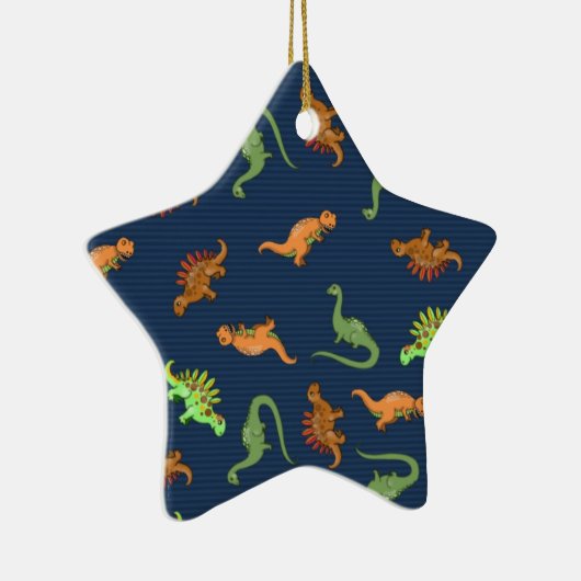 Cute Dinosaurs Pattern Keramisch Ornament (Rechts)