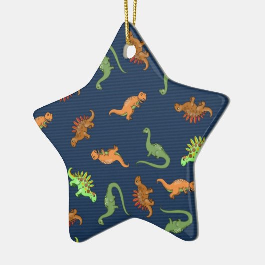 Cute Dinosaurs Pattern Keramisch Ornament (Links)